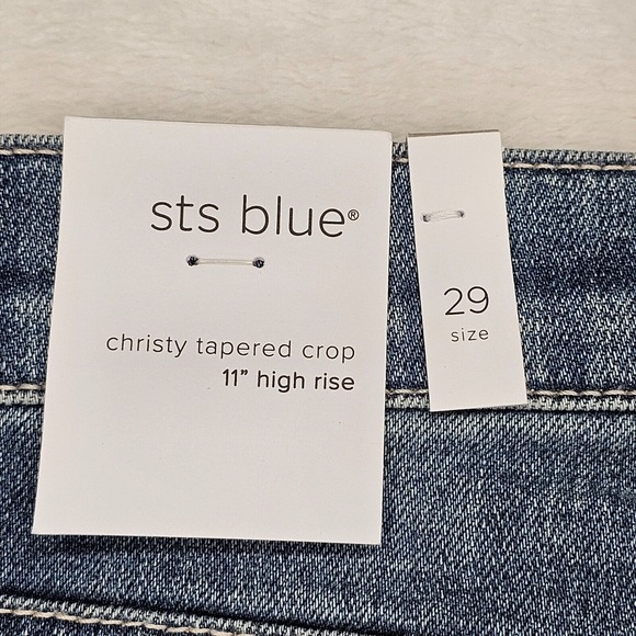 STS Blue Jean Womens 29 Blue Christy Tapered Crop High Rise Distressed EC3118JA1 - Picture 14 of 16
